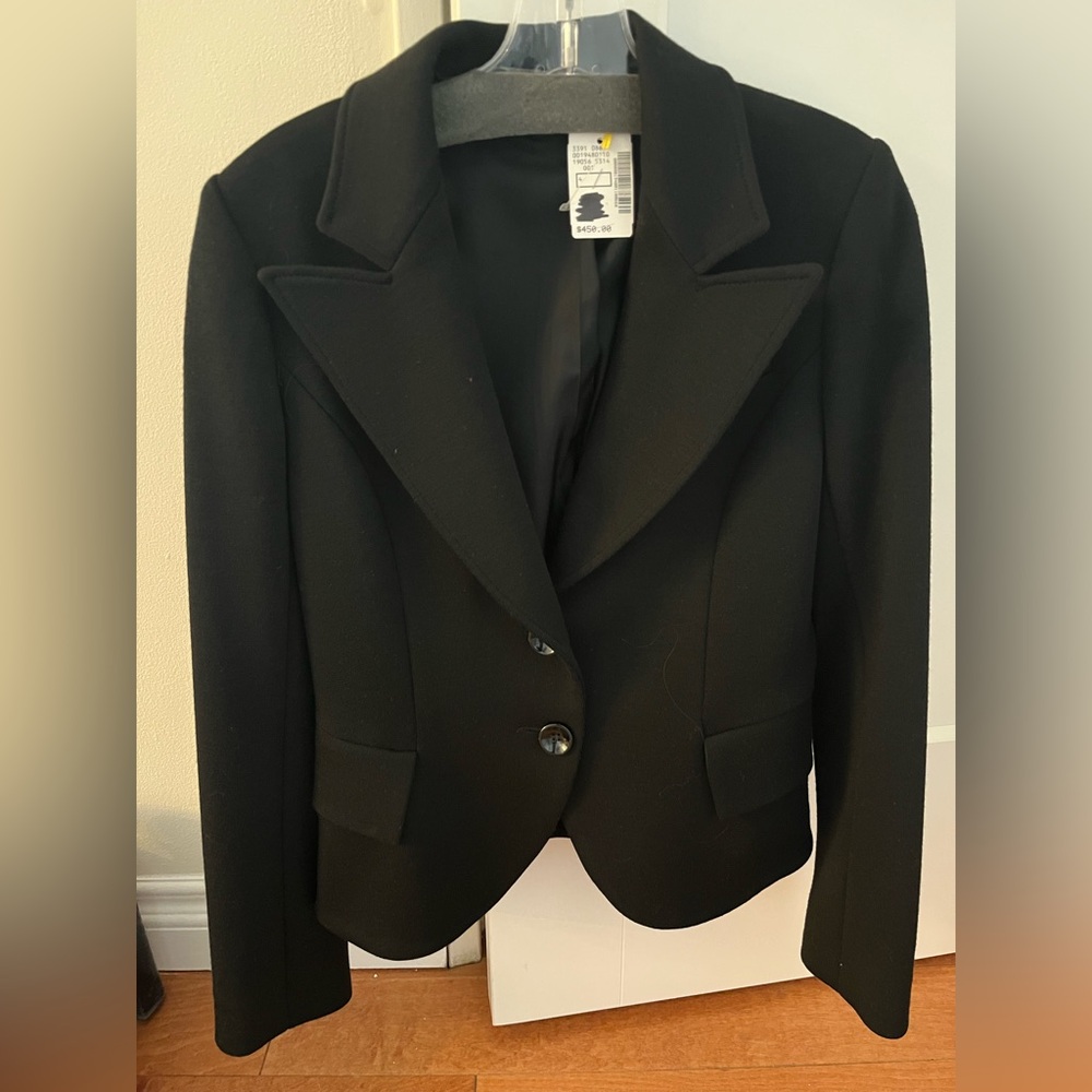 Holt Renfrew made in Canada black wool blazar nwt